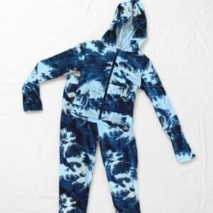 AQ-Sport Blue Tie-Dye Hoodie & Leggings Tracksuit Set Juniors Small